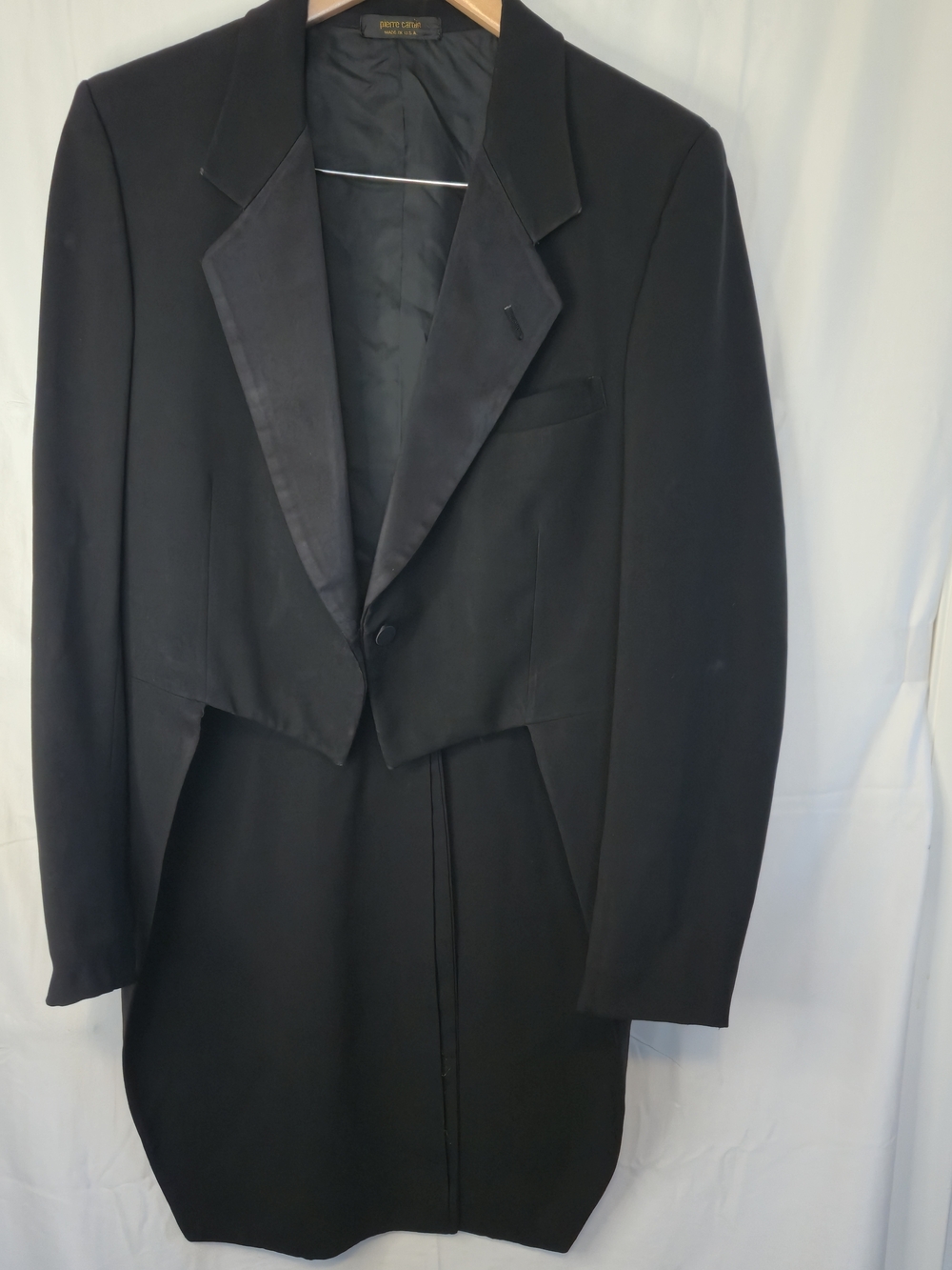 Pierre Cardin Men’s Black Tailcoat 40R Vintage Super 90’s Wool USA Made 0567